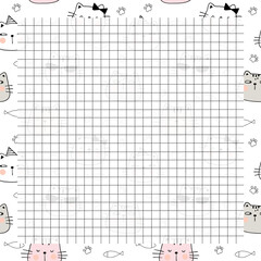 Printable notepad or sticky note for digital papers, planners, journal and printable planners - Merry Cat Note Collection
