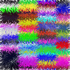 Yellow blue pink sparkling abstract colorful background with splashes