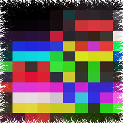 Blue yellow black green squares abstract background with squares