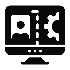 
Profile setting icon of solid style, user bio configuration 
