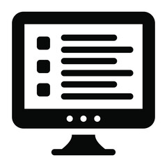 
Web list icon of filled style, online data layout 
