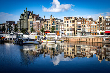 morning reflections Damrak Amsterdam 