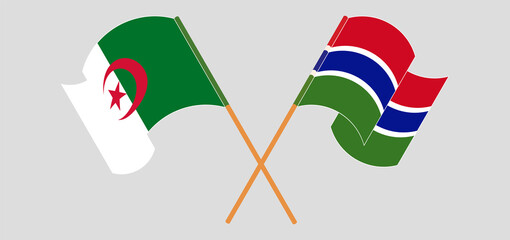 Crossed flags of Algeria and the Gambia