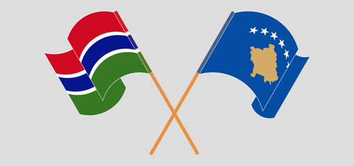 Crossed flags of the Gambia and Kosovo