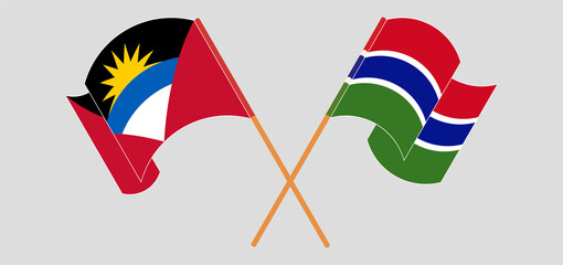 Crossed flags of Antigua and Barbuda and the Gambia