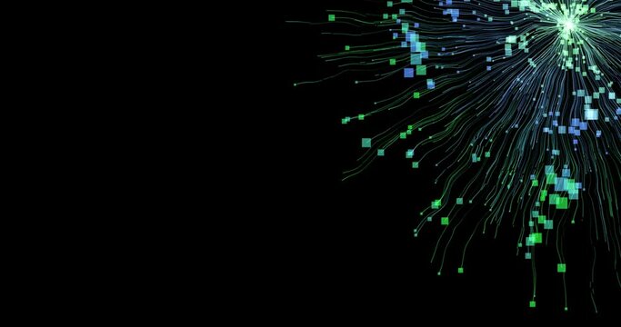 Abstract star ray lights in flat geometric lines. Concept for CPU energy elaboration. Quantum computing concept with star rays filaments. Sun flare with linear rays