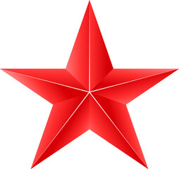 five-pointed star red shades easy editable EPS file