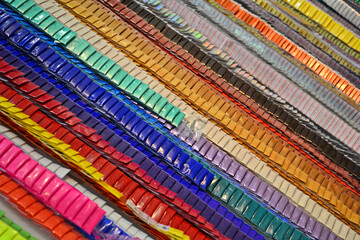 abstract holiday rainbow line closeup heap, carnival decoration, entertainment diversity