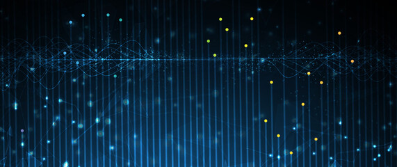 Quantum processing. Deep learning artificial intelligence. Future new technology  for business or science presentation