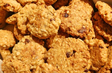 Oatmeal cookies with sunflower seeds and cranberries