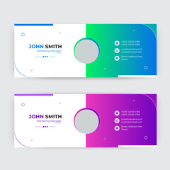 
Email signature template design or email footer and personal social media cover	