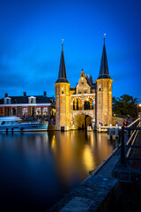 waterpoort in Sneek, Frisia, blue hour, long exposure