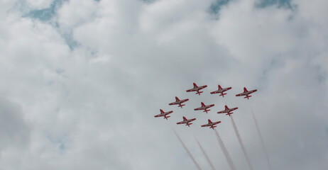 Planes flying in formation