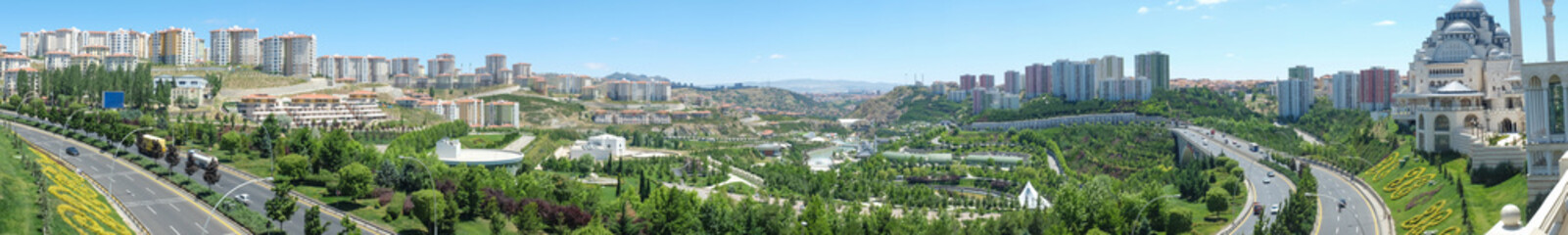 Fototapeta na wymiar North Star district panorama - Ankara, Turkey