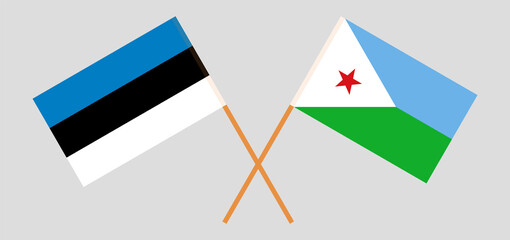 Crossed flags of Estonia and Djibouti