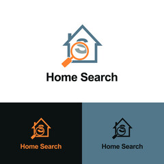 Letter s for house, home, apartment, and real estate finder search icon logo vector template design