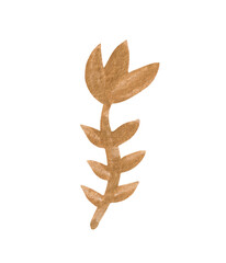 Boho style watercolor plant. An abstract, decorative, stylish image for a variety of design compositions, for the holidays, congratulations or illustrations on product packaging.