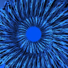 Obraz premium many equal royal blue PVC plastic tubes as 3D illustration abstract patterns and designs with twin mobius rings