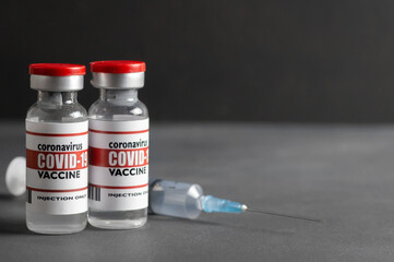 Bottle of coronavirus covid-19 virus vaccine, Healthcare And Medical concept