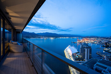 Penthouse View Vancouver Canada by night