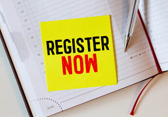 Memo with register now. Memo with register now