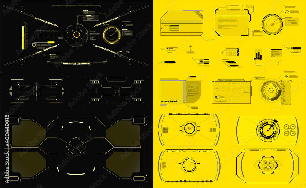 Poster callouts titles and frame in sci- fi style. bar labels, info call box bars. futuristic info boxes la