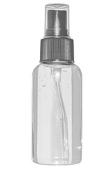 A jar of cosmetic spray without color on a white background.