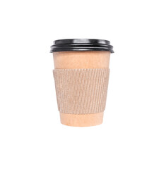 Eco brown paper cup from tea or coffee,  isolate