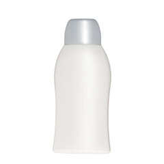White plastic bottle isolated on white background.