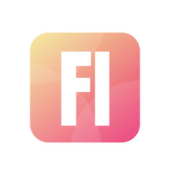FI Letter Logo Design With Simple style