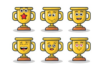 VECTOR illustration of a trophy with character.