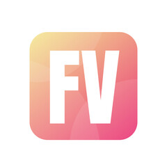 FV Letter Logo Design With Simple style