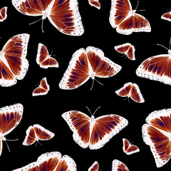 seamless pattern with blue butterflies