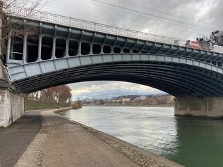 bridge over the river in Lyon, France