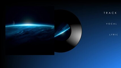 Music Cover Animation on Black and Blue Background
