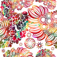 The seamless monochrome background pattern is derorative. Vector illustration