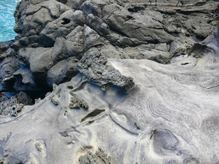 Errosia lava tuff on coast of Easter Island.