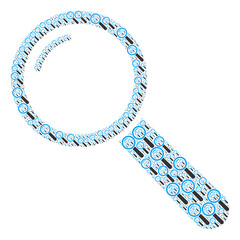 Recursive combination of magnifier. Flat vector magnifier abstraction is done of random recursive magnifier elements.