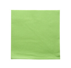 Green clean paper tissue isolated on white, top view