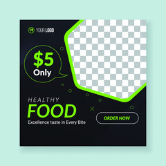 Healthy Food Square Banner for Social Media Post and Advertisement
