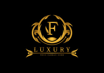 Letter F Luxury Logo template vector for brand, company or fashion.