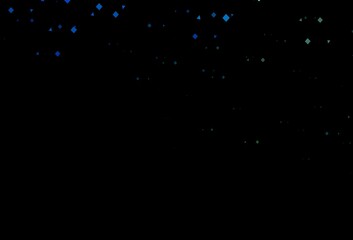 Dark blue, yellow vector cover in polygonal style with circles.