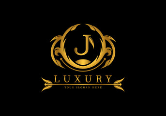 Obraz premium Letter J Luxury Logo template vector for brand, company or fashion.