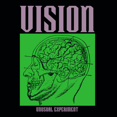 Human anatomy head with slogan 