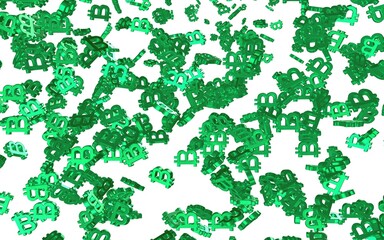 Digital currency symbol Bitcoin on a white background. Fall of bitcoin. crypto currency graph on virtual screen. Business, Finance and technology concept. 3D illustration