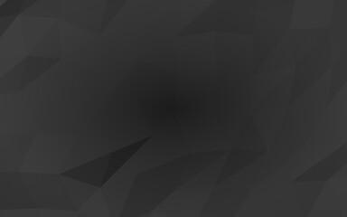 Black abstract background. Lowpoly backdrop. Gloomy crumpled paper. 3D illustration