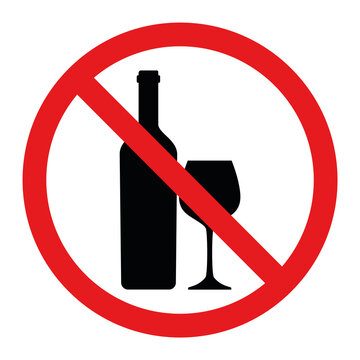Symbol forbidden to drink alcohol Vector illustration