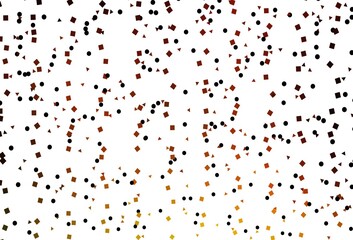 Light Yellow, Orange vector template with crystals, circles, squares.