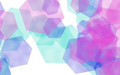 Obraz premium Multicolored translucent hexagons on white background. 3D illustration