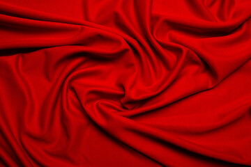 Red silk folded fabric background